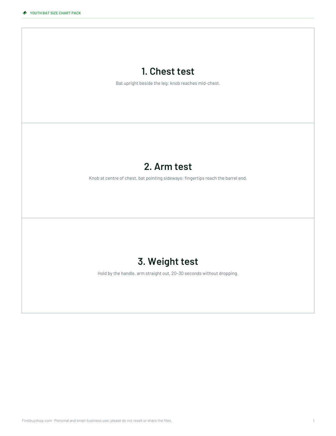 Preview of the first page of Fit test cards (PDF)